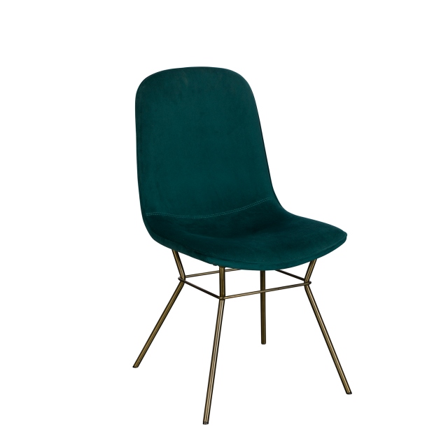 Velvet Dining Chair In Teal - Nelson