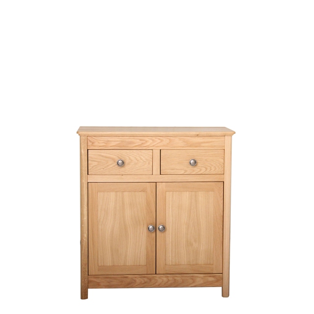2 Door Small Sideboard In Natural Solid Oak Finish - Marksville