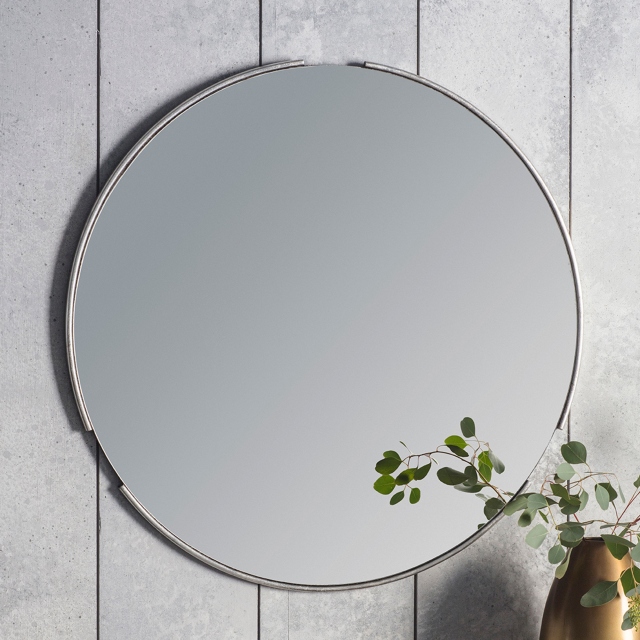 Round Silver Wall Mirror - Kingsley