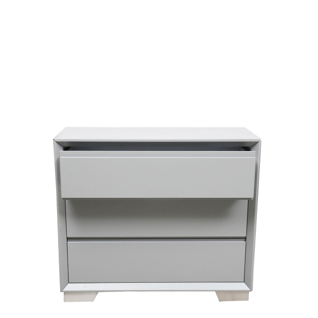 3 Drawer Wide Cabinet In Grey Matt Finish - Vigo
