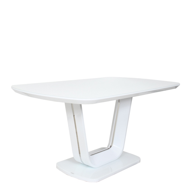 Eros - 160cm Dining Table In White High Gloss