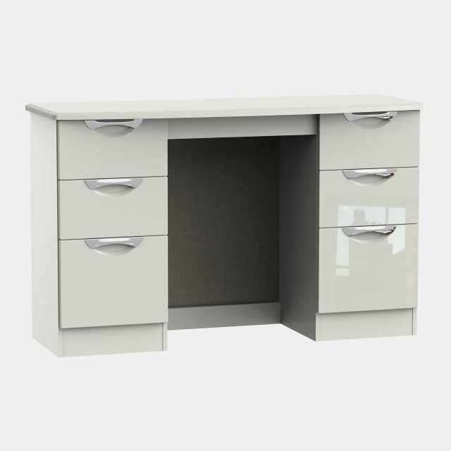 Kneehole Dressing Table Kaschmir High Gloss Fronts And Base - Stanford