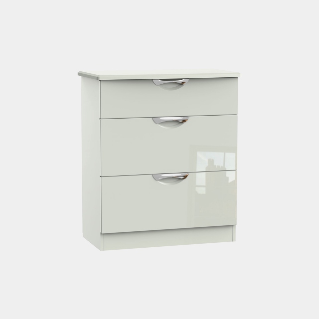 3 Drawer Deep Chest In High Gloss - Stanford