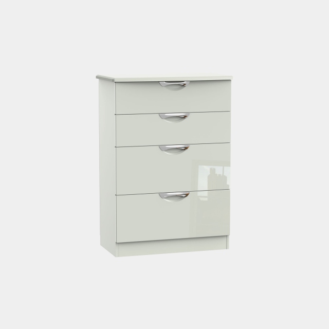 4 Drawer Deep Chest Kaschmir High Gloss Fronts And Base - Stanford