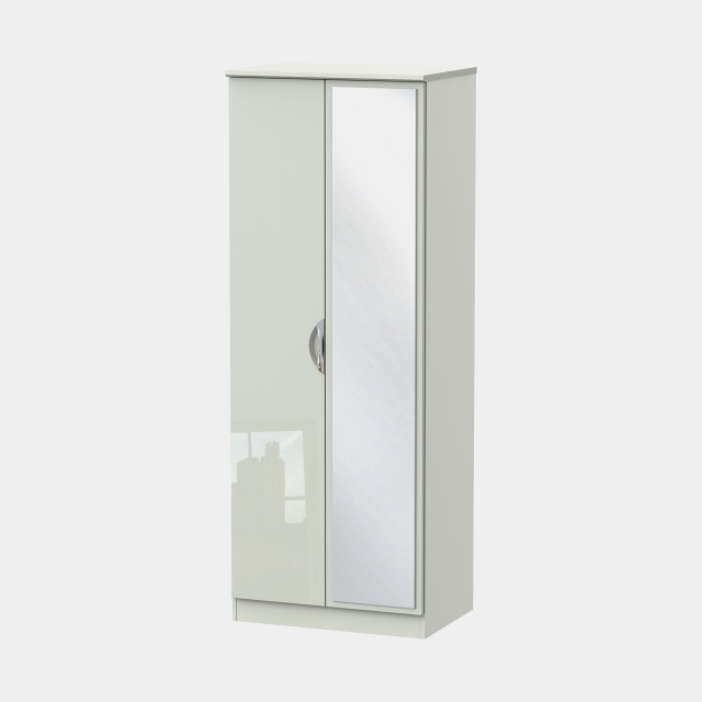 Tall Mirror Door Robe Kaschmir High Gloss Fronts And Base - Stanford