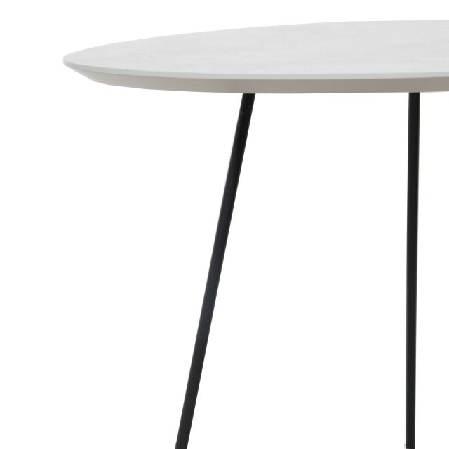 58x55cm End Table In Alu Grey 0026GA Black Frame - Stratus