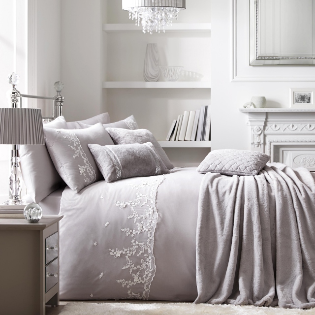 By Caprice Lacy Butterfly Silver Bedding Collection