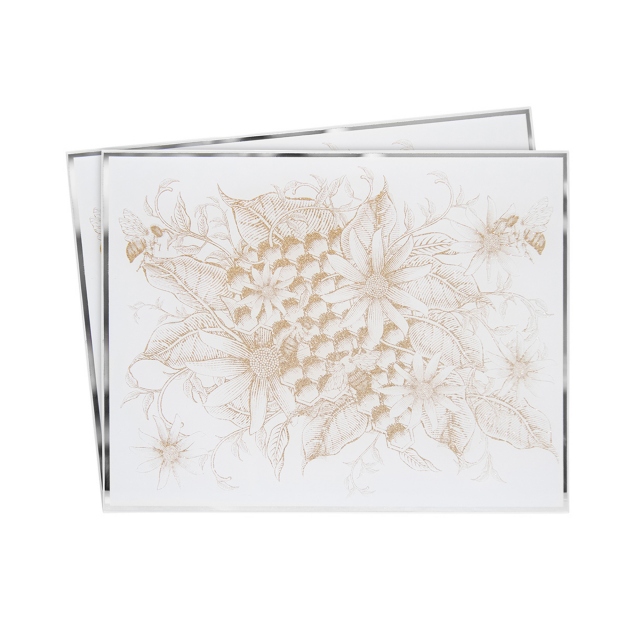 Set of 2 Placemats - Mirror Honeycomb Bee