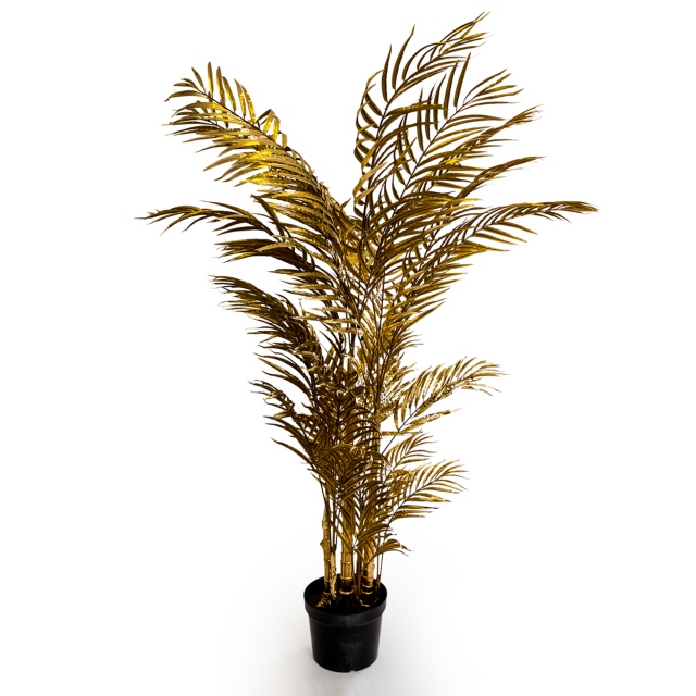 Metallic Gold Large Potted Fern Plant