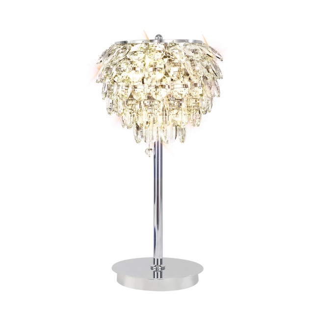 Columbus Chrome Crystal Table Lamp, Table Lamp Accessories Uk