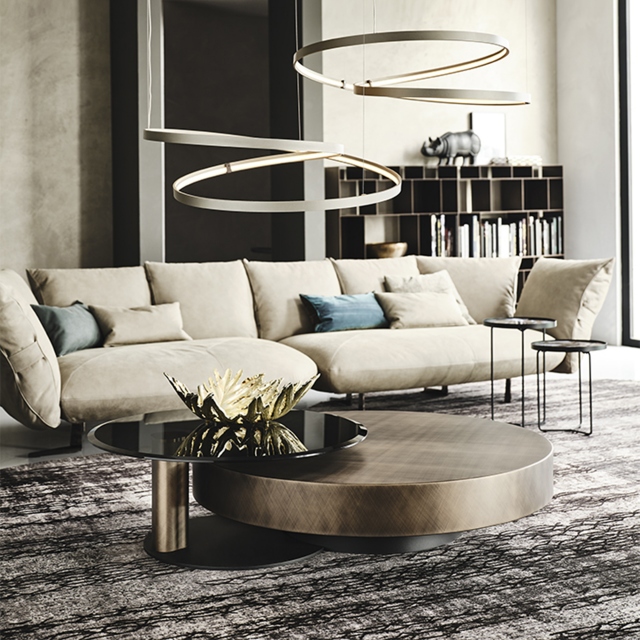 Swivel Bond Coffee Table In Lacquered Steel - Cattelan Italia Arena