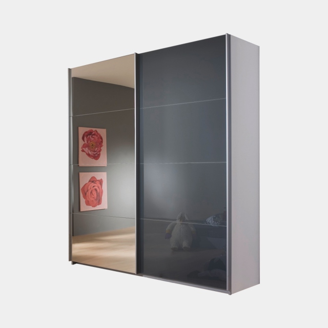 136cm Glass/Mirrored Wardrobe - Viva