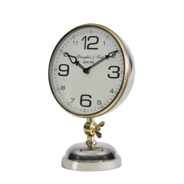 Risby Gold/Silver Mantle Clock
