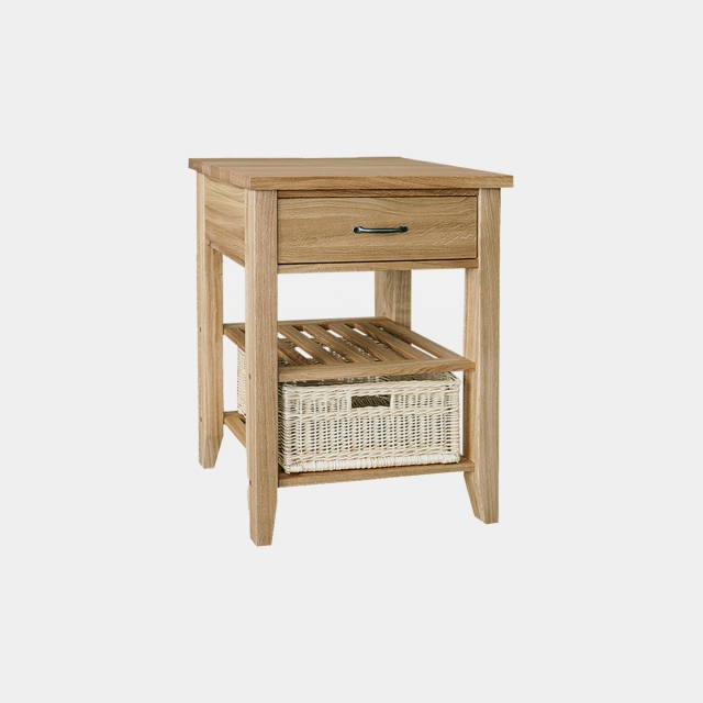 1 Drawer 1 Basket Console Table In Oak Finish - Loxley