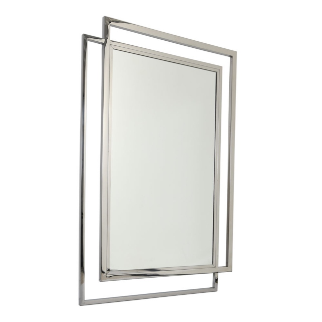 130x90cm Rectangular Mirror With Stainless Steel Frame - Lasina