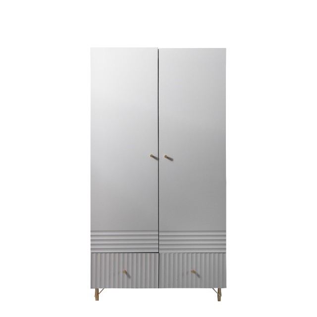 2 Door 2 Drawer Combi Wardrobe In Grey Painted Finish - Contessa