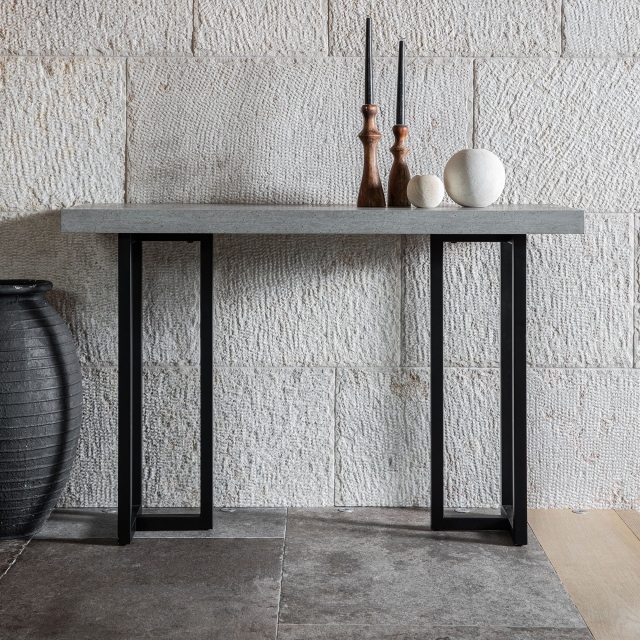 Console Table In Concrete Effect - Seattle