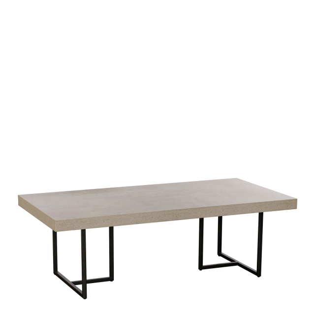 Seattle - Coffee Table With Concrete Effect Top & Black Metal Base