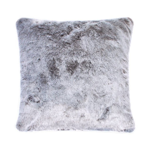 Fox Faux Fur Silver Cushion Small