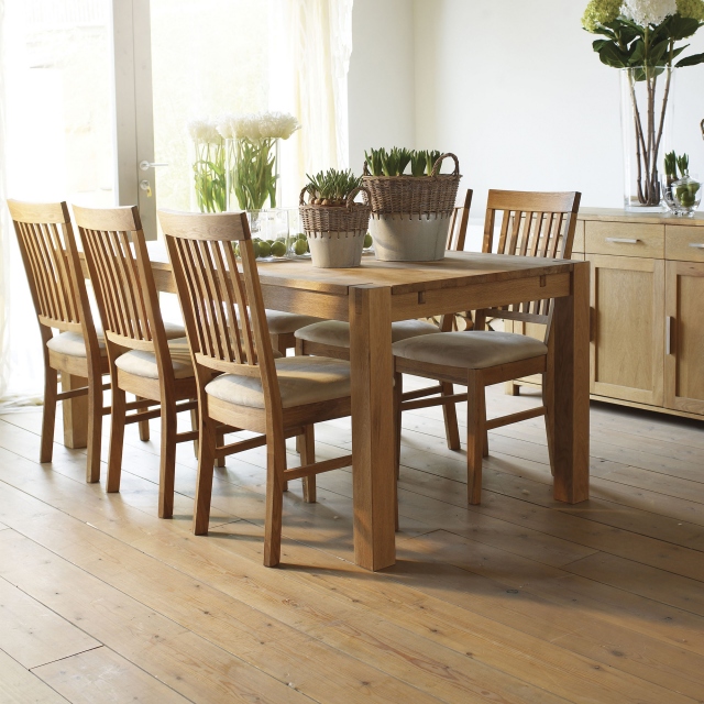 Royal Oak Dining Table And 6, Dining Table Fabric Chairs