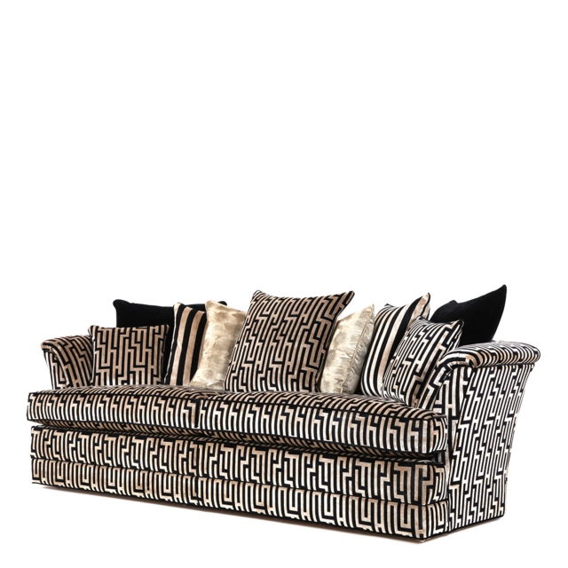 3.5 Seat Hexagonal Back Sofa In Fabric - Fitzrovia