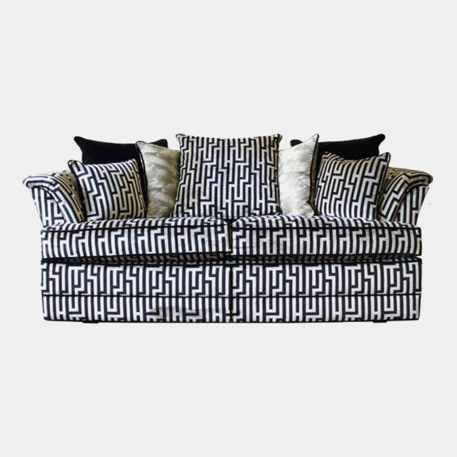 3 Seat Hexagonal Back Sofa In Fabric - Fitzrovia
