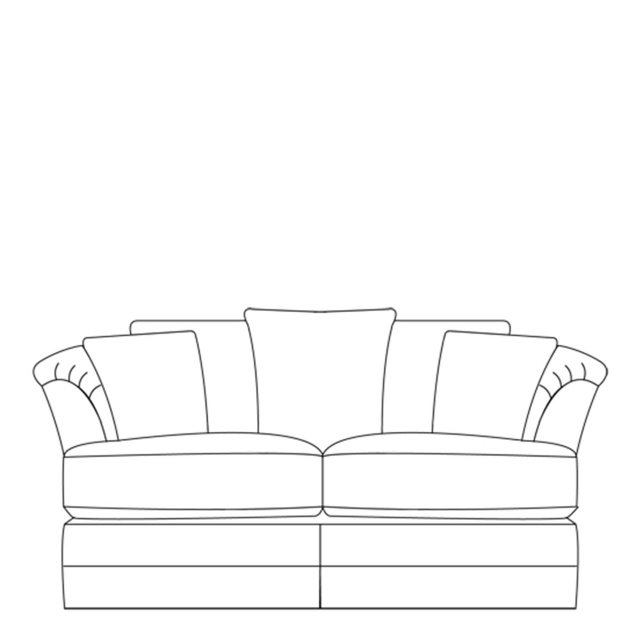 2 Seat Hexagonal Back Sofa In Fabric - Fitzrovia