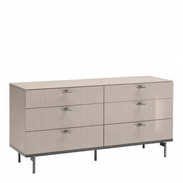 6 Drawer Dresser In Pearl Line High Gloss - Kelly