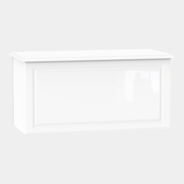 Blanket Box White High Gloss With Crystal Handles - Lincoln