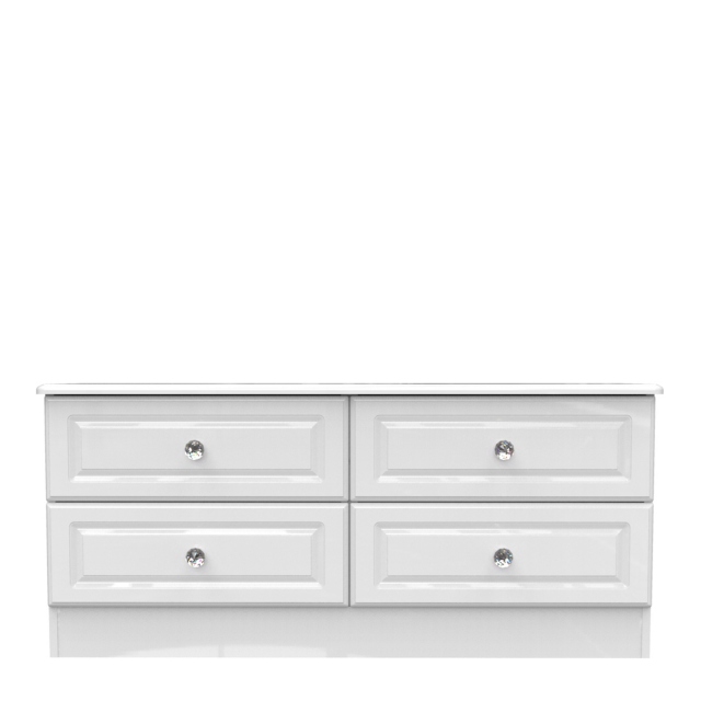 4 Drawer Bed Box In White High Gloss - Lincoln