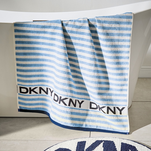 DKNY Ticker Tape Navy Towel Collection