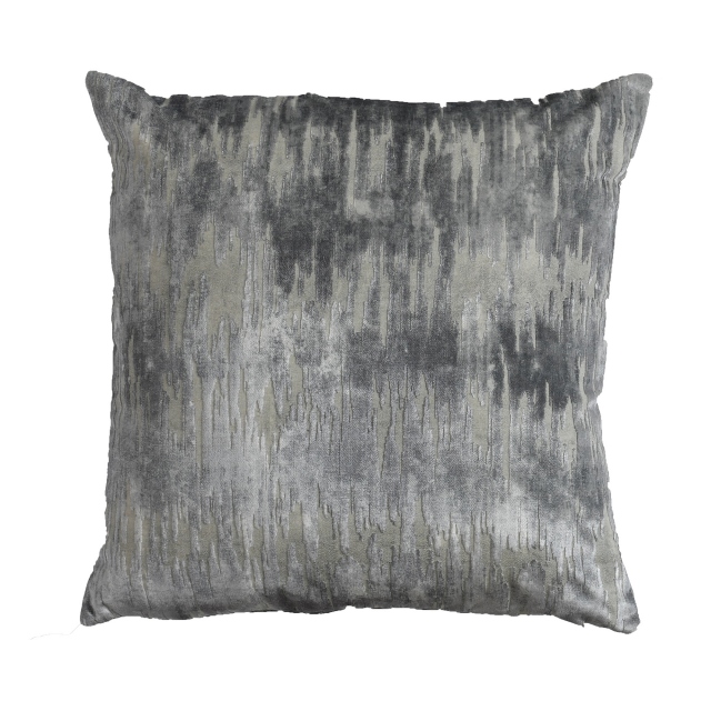 Large Grey Velvet Cushion - Poole