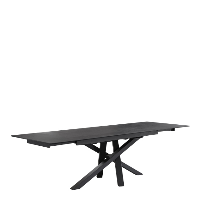 180cm Extending Spider Base Dining Table - Dark Grey Ceramic - Pescara