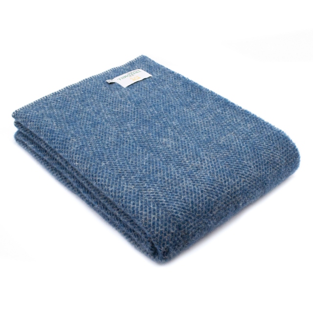 Wool Beehive Blue Throw - Tweedmill