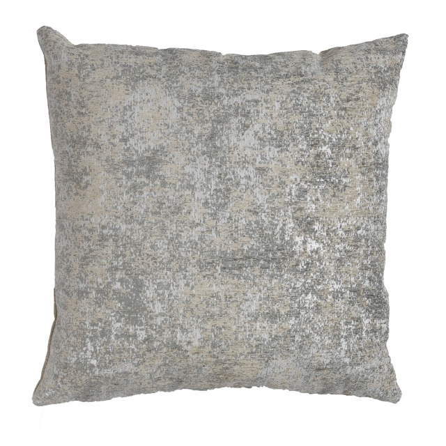 Large Silver Textured Cushion - Lusso