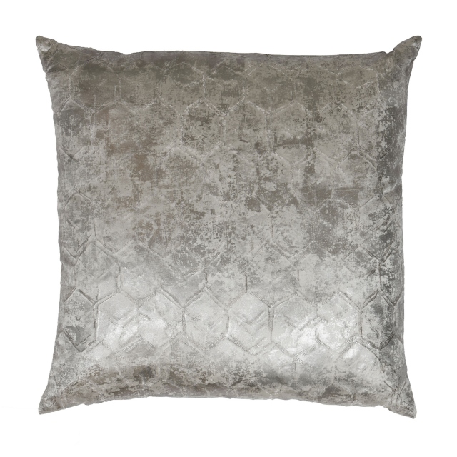 Large Silver Textured Cushion - Mercury