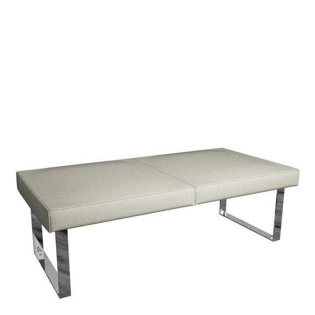 Dining Bench In Taupe PU Leather - Vegas