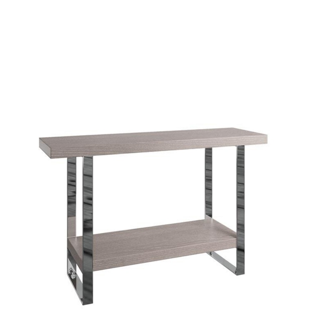 Console Table With Light Grey Oak/Chrome Finish - Vegas
