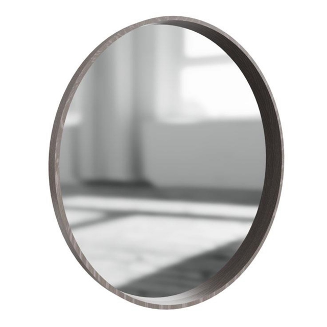 Round Mirror With Light Grey Oak Finish - Vegas