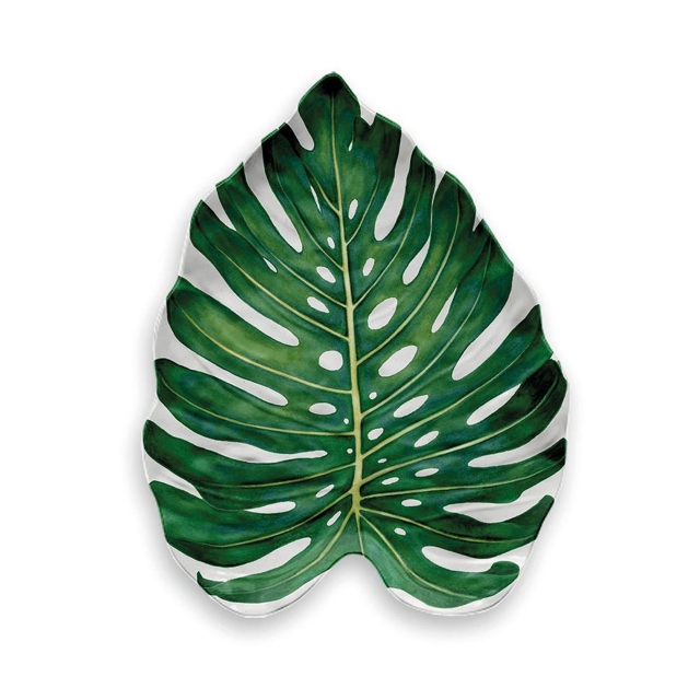 Amazon Floral Outdoor Monstera Leaf Platter