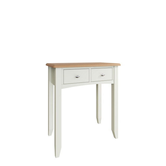 Dressing Table White Finish With Oak Top - Burham