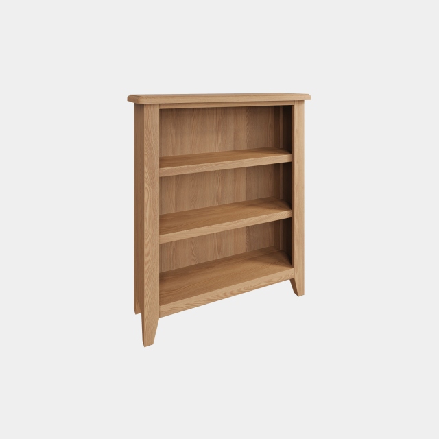 Small Wide Bookcase Grey Finish With Oak Top - Burham
