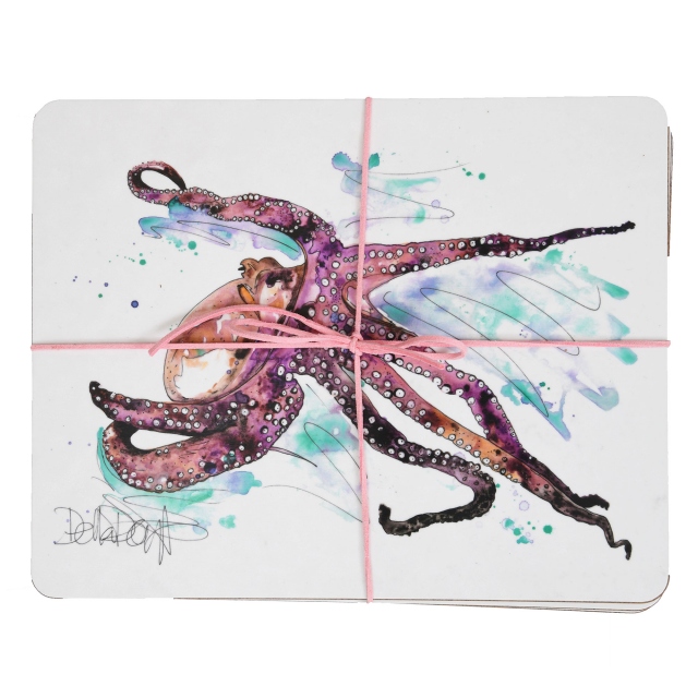 Set of 4 Placemats - Octopus
