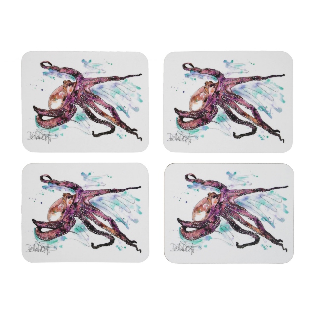 Set of 4 Coasters - Octopus