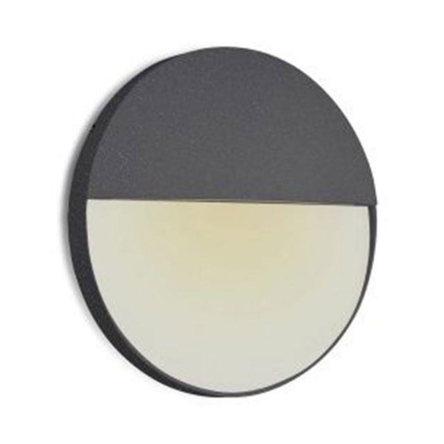 Neal Outdoor Grey Round Wall Light