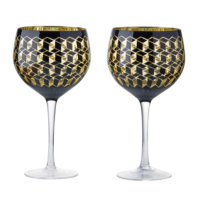 Set of 2 - Cubic Gin Glasses