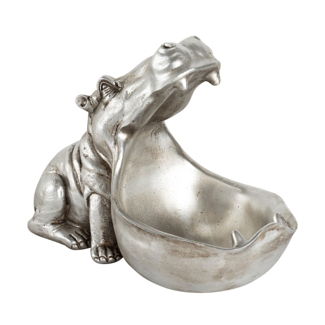 Silver Sculpture - Hendrix the Hippo