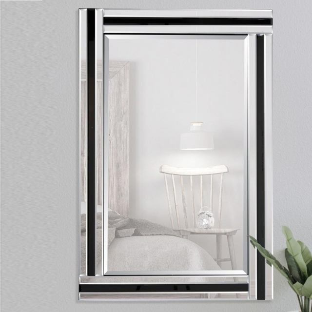 Black & Silver Triple Edge Wall Mirror - Dalton