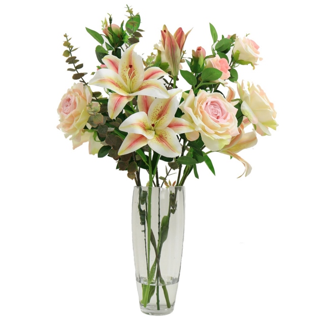 Rose And Lily Arrangement Pink