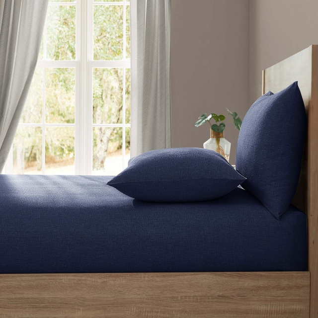 Lazy Linen Navy Bedding Collection